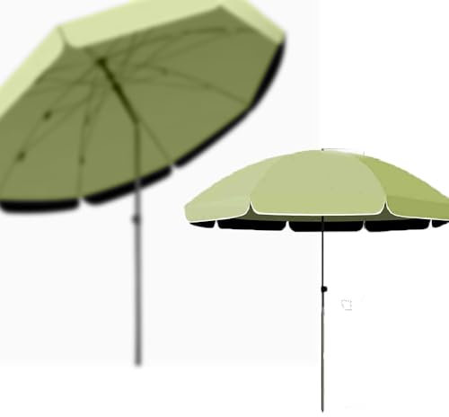 Großer 300 cm großer Strandschirm, wasserdicht, UV-beständig, 8 Stahlrippen, verstellbare Höhe, leicht zu transportieren, Sonnenschirm, grüne Farbe, perfekt als Sonnenschutz.