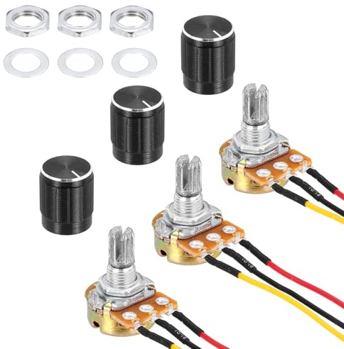 QUARKZMAN 3 Stück 10K Ohm Potentiometer, 3 Pins Einzel Linear Digital Potentiometer mit Drehknopf für Automobilelektronik Multimedia-Audio