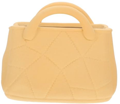 Mipcase Jarrón Hidropónico De Cerámica Forma De Bolso Decoración Moderna Color Madera (Amarillo) Resistente y Elegante Adecuado para Oficina y Hogar 1 Pieza