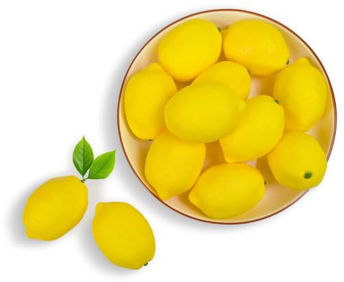 Zuxbolf 12 Pz Limoni Finti per Decorazioni,Limoni Gialli in Finta Plastica,Frutti Artificiali per Feste di Limonata,Artificiale Giallo Limone per Vacanze, Decorazioni per Feste, Fotografia