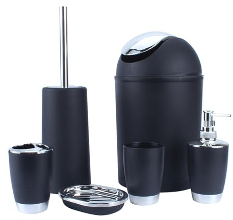 Juego de Accesorios de baño, Conjunto de Accesorios de baño de 6 Piezas El Conjunto de baño Incluye dispensador de jabón, Soporte de Cepillo de Dientes, Taza de Cepillo de