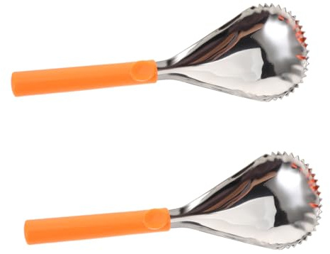 Alipis 2 Pezzi Cucchiaio Seghettato in Acciaio Inossidabile per Rimuovere la e Frutta Scavino Manuale per e Verdure Accessorio da e Picnic