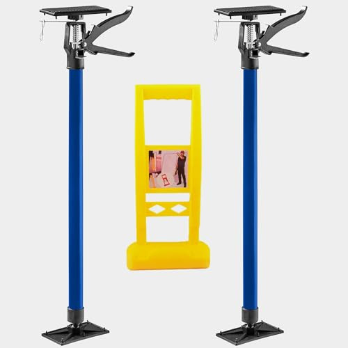 2 Pcs Telescopic Support Props, 115-290cm Adjustable Quick Support Poles | Heavy Duty Support Rods with Double Safety Lock for Plasterboard, Drywall, Ceiling Installation, Lifting & Positioning