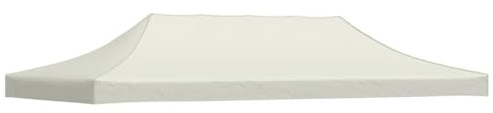 Mokuyary Bâche de rechange pour pavillon de jardin, couverture de rechange pour toit de pavillon ancien toit de tonnelle pour célébrations 3 x 6 m Crème
