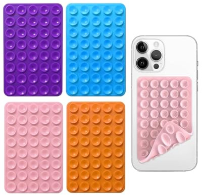 HUVZOR 4PCS Ventosa per Cellulare,accessori telefono,Ventosa Cellulare Silicone,Ventose Telefono Antiscivolo,Ventosa Telefono Auto,Ventosa per Telefono,Selfie,Video