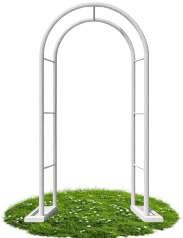 Arche de jardin en métal blanc pour mariage, intérieur et extérieur, treillage grimpant, support de plantes grimpantes, tonnelle pour roses et vignes, décoration de vacances, H 2 à 2,5 m (blanc H 250