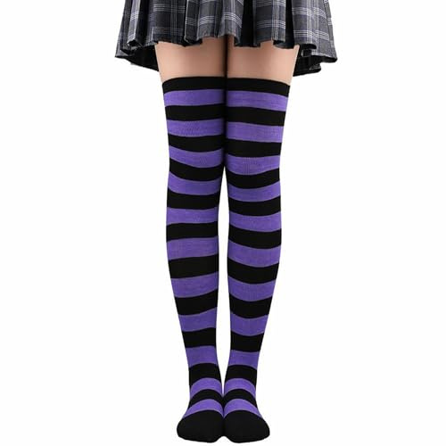 Heyjoin Rainbow Striped Knee High Socks Colorful Stockings for Women