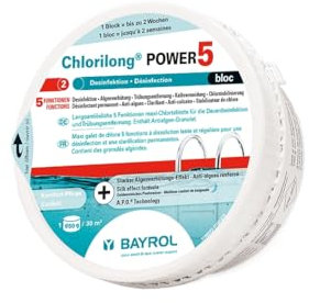 Bayrol Chlorilong Power 5 Bloc Mini Pastille de chlore 340 g pour désinfection durable