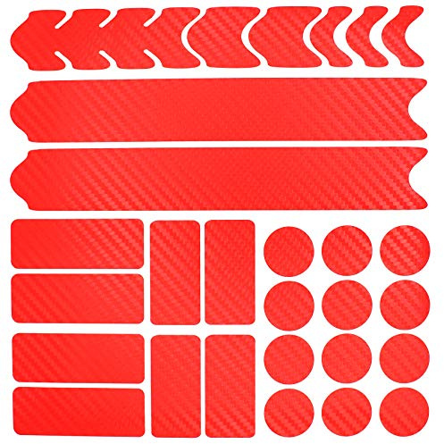 AlphaShield Bicycle Frame Protector Chain Stays Protection Film Sticker Frame Protection Carbon MTB BMX Paint Protection Film K099 K100, Carbon Red