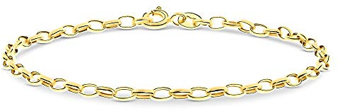 MIORE Armband Damen, 14 Karat Gelbgold 585, Goldkette Damen 19.5 cm, Armband Gold, echt Goldenes Armband allergenfrei & handgefertigt in Italien, Goldschmuck in hochwertiger Schmuckbox