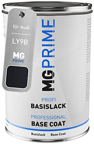 MG PRIME Autolack Dose für Audi LY9B / Y9B / A2 Brillantschwarz 1,0L | Brilliant Black, Basislack, Literware, spritzfertig