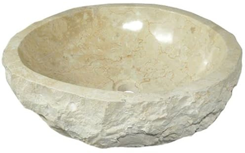 Vasque à Poser Salle de Bain en marbre Naturel Beige 40-50cm. Vasque à Poser marbre Brut crème Choix sur Photos