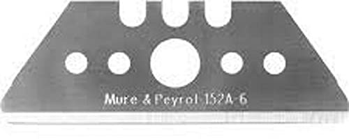 10 LAMES DE RECHANGE pro Mure & Peyrot Ref 152A.6, pour tout cutter de sécurité. Longueur 54 mm, bouts arrondis, réversible. Existe par 100.