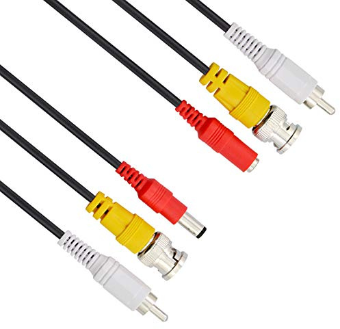 Câble CCTV BNC, RCA, DC, câble d'alimentation audio vidéo, rallonge coaxiale pour systèmes de sécurité CCTV DVR de surveillance, connecteurs (2x prise BNC, 2x fiche RCA, 2x fiche DC 2,1 mm) 10 m
