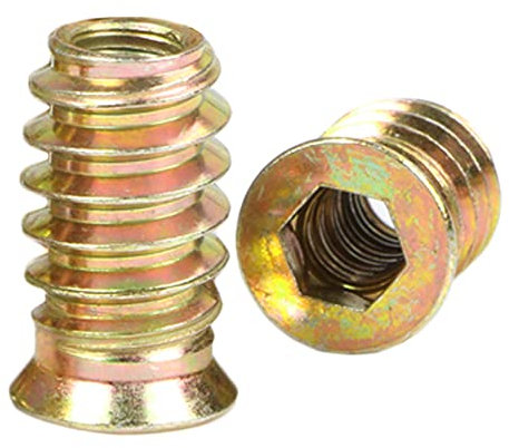 Anawakia 20 Stück Gewindebuchse Einschrauben Einschlagmutter Innensechskant Verzinktes Carbon Stahl M6 M8 M10 Vollgewinde Hex Antriebsmutter Einsetzmuttern (M8*18mm)
