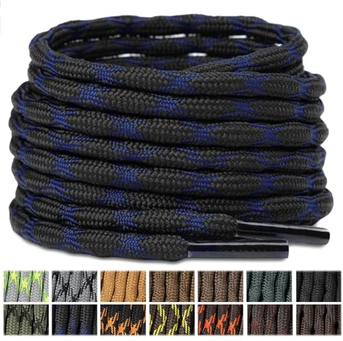 Stepace 2 Paar Rund Robuste Schnürsenkel für Wanderschuhe 4.5mm | Reißfeste Schuhbänder für Arbeitsschuhe, Stiefel,outdoor boot shoe laces,Trekkingschuhe