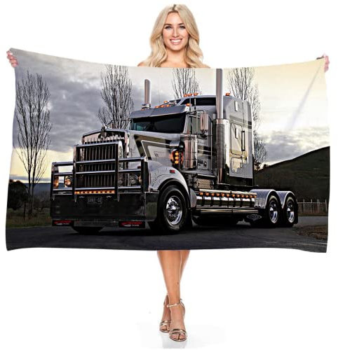 Ailaikei LKW Traktor Badetuch sporthandtuch Handtuch Strandtuch für Kinder 70 x 140cm weich Sandfreies Handtuch (7,70x140cm)
