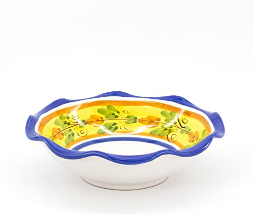 CEAR ceramiche - Frutera Centro de mesa Ø 25 cm de cerámica siciliana de Caltagirone decorada a mano
