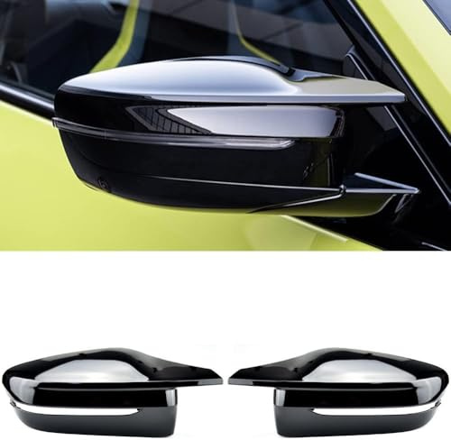 Auto Spiegelkappen Für 3 4 5 7 8 Serie G20 G21 G30 G38 G22 G23 G11 G12 G15 G16 Carbon Außenspiegelabdeckung Rückspiegelkappe (Farbe : Piano black-)