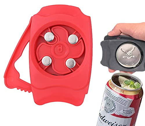 Jauhmui Beer Can Opener Beverage Simple Manual Bar Accessories Tool (Red)