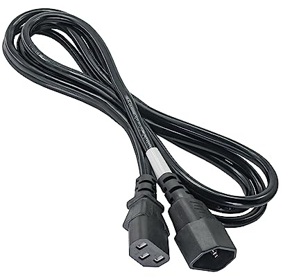 Akyga AK-PC-03C Netzkabel für PC Monitor Drucker Beamer TV Spielkonsole Stromkabel 3 Pin Polig Erweiterung IEC C13 / IEC C14 1.8m, Kaltgerätekabel schwarz, Cu 100% Kupfer, 3x0.75 mm2 HQ