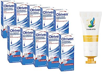 Otriven Nasenspray 0,1% Sparpack 10 X10 ml inkl. einer hochwertigen Handcreme Marke Faar-Apo