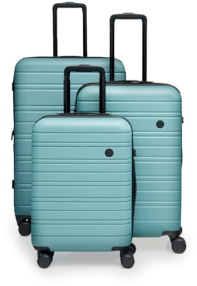 Nere - Stori - ABS Hard-Shell Suitcase Collection - 8-Spinner Wheels - Self-Repairing Zip - Built-in TSA Combination Lock - Expanding Luggage (Mineral, Set)