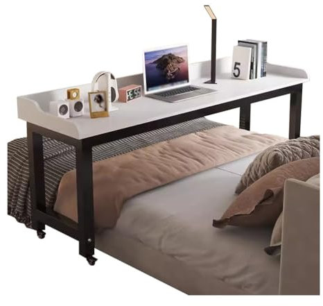 Überbetttisch Überbetttisch mit Rollen, King-Size-Betttisch über Bettschreibtisch, multifunktionaler Schreibtisch, Computertisch, Esstisch, 120–240 cm (Size : 180x60x80cm)