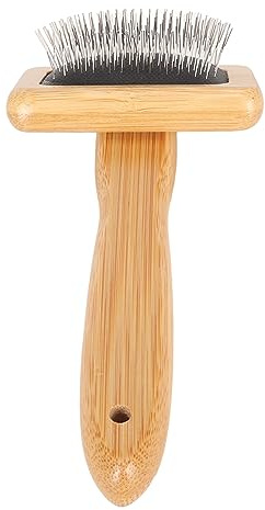 Macrame Slicker Comb with Air Bag Cushion, Bamboo Pet Hair Brush for Dogs Cats