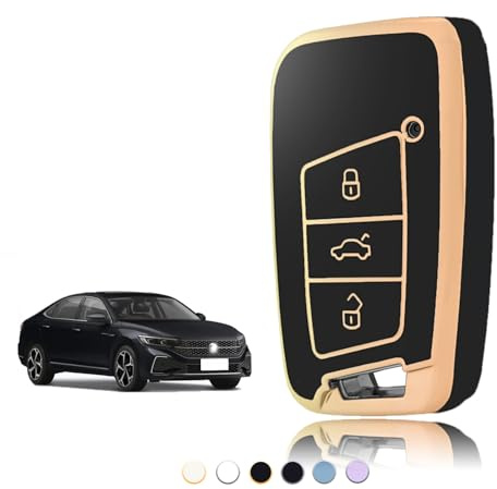 TOOMUME Schlüsselhülle, Autoschlüssel Hülle Passt für VW Volkswagen Passat B8 Golf 7 Tiguan T-Cross Polo CC Seat Leon Ibiza Skoda Superb Kodiaq, Schlüsselcover Schutz Schlüssel Gehäuse - Smart Key