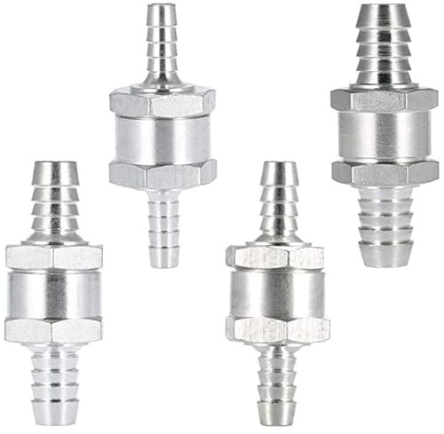 Xrten 4 válvulas de retención, combustible de aluminio (6, 8, 10, 12 mm), combustible unidireccional de gasolina diésel, carburador de automóvil de aleación marina cromada de baja presión
