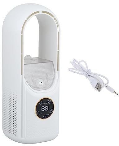 Aire acondicionado portátil con humidificador, ventilador de refrigeración, enfriador de aire, ventilador de escritorio personal for mesa, camping, senderismo, oficina, hogar, sala de estar, 12x30cm/6