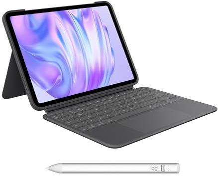 Logitech Combo Touch iPad Pro 11-inch (M4 & M5) Keyboard Case Crayon Digital Pencil (2018 and later), QWERTY UK English Layout - Graphite | For iPad Pro 11-inch (M4 & M5) Keyboard Case & Digital Pencil (2018+), QWERTY UK English Layout - Graphite