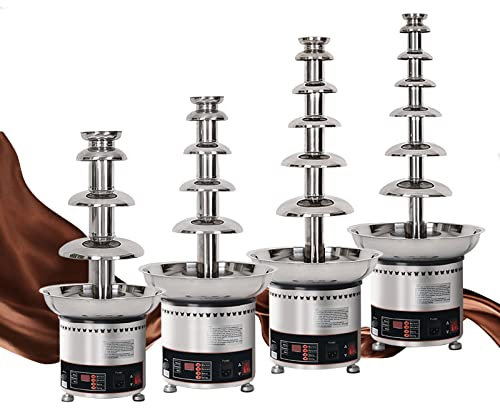 Chocolate Fountain Machine - 6 Tier With Temperature Control | Large Capacity for Parties, Weddings & Restaurants | Includes Sauce Heater | Premium Buffet Equipment