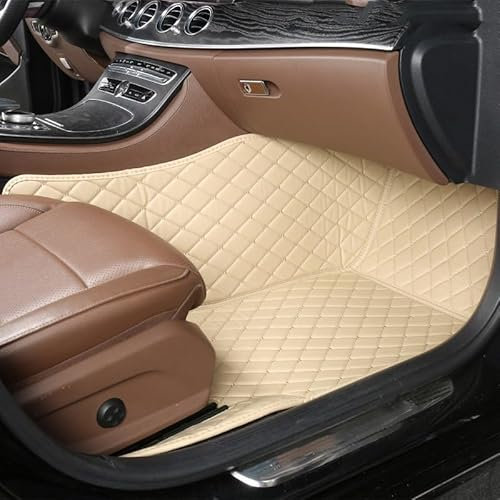 Autofußmatten 1Pc Custom Car Fußmatten Teppich Boden Liner Leder Für Kia Für Sorento 2009 2010 2011 2012 Automatten(Copilot-Beige)