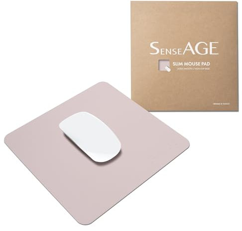 SenseAGE klein Mauspad 22x22cm | 0.2cm Ultradünnes Mousepad | Unterlage für Laser-/Kabel/Kabellos Maus | klein Mouse Mat ideal für Büro und Homeoffice | Slim Mausmatte (Rosa)