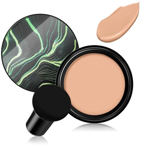 Pilzkopf Luftkissen CC Creme, 2025 Neu Beauty Cream, BB Creme Feuchtigkeitsspendende und Aufhellende, cushion foundation Concealer Make Up Gleichmäßige Hautfarbe für Gesicht (Dunkle Hautfarbe, 20G)