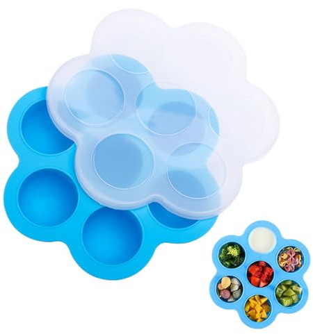 Aufbewahrung von Babynahrung aus Silikon, Babynahrung Einfrieren Behälte aus mit Silikon Deckel, BPA-frei, Perfekt für Hausgemachte Babynahrung, Gemüse, Eiswürfeln, Fruchtpüree, Blau