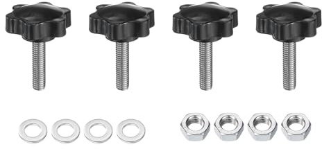 QUARKZMAN 4 Stück Rändelschraube Sterngriffmutter M8 x 30mm Metrisch 304 Edelstahl männliches Gewinde 38mm Rändelmutter 6-Stern Kunststoff Gewindestift Handknöpfe Griffe Daumenschrauben