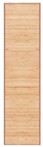 Brokky 247206 Tappeto in bambù 80x300 cm Marrone Tappeto Bamboo Legno Stuoia Antiscivolo Passatoia Pedana bambù Cucina Bagno