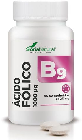 Soria Natural Ácido Fólico - MÁXIMA ABSORCIÓN – Ayuda al Sistema Inmunológico – Vitamina Necesaria para el Embarazo - Liberación Sostenida para mejor asimilación - 90 comprimidos de 250 mg.