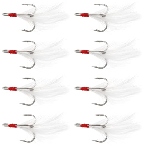SG Store Lot de 30 Hameçons de Pêche Triples en Acier à Haute Teneur en Carbone Hameçons d'ancrage à Trois Griffes pour Pêcheurs d'eau Douce Et d'eau Salée 4#