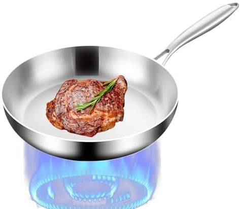 Sartén antiadherente – Utensilios de cocina de acero inoxidable con mango | Cazo para freír antiadherente | No -STIAK -OMELETTE PAN | Pequeña olla de cocina doméstica Utensilios para cocinas de