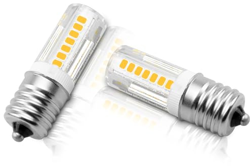 LFLAMPON KEID28A KEL2811 E17 Refrigerator Light Bulb 5304517886 Replacement for Kenmore Frigidaire Electrolux 3.5W Equivalent to 40 Watt Halogen Appliance Bulb Warm White 3000K, 2 Pack