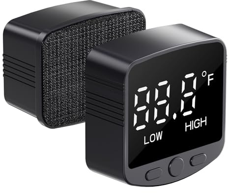 2-in-1 Aquarium Magnetic Brush - Fish Tank Glass Cleaner with Digital Aquariums Thermometer, Tiny Magnets Clean Floating Cleaning Tool Algae, Fish Aquariums Mini Magnet Brush only for Glass Tank