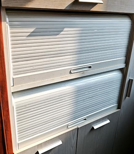 Ersatz-Set für aufrollbare Schranktüren, verstellbare Größe für Schränke und Garagen (108 x 40 cm), 2 Stück, langlebig, einfach zu installierendes Schiebetürsystem