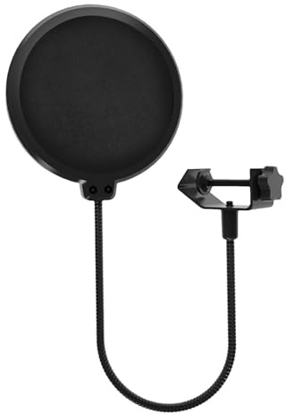 Popschutz für Mikrofon Verstellbare Abschirmung für Aufnahmen | Studio Mikrofon Popschutz Hosting Dubbing Recording Gesang Podcasting Streaming Broadcasting Voiceover Gaming Interviews