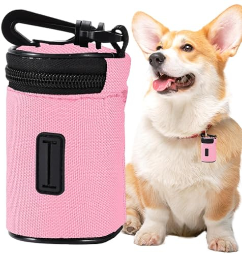 Portasacchetti Per Cani - Accessorio Porta Sacchetti Rifiuti Cani,Porta Snack con Moschettone per Viaggi con Animali Domestici