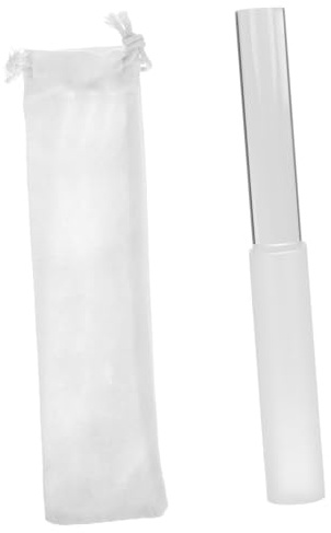 Acryl Klangschalen Schlägel, Weißer Stab für Buddha Schale | Glatter Griff, Klarer Ton, Sicher zu Halten, Feine Politur, mit Tasche