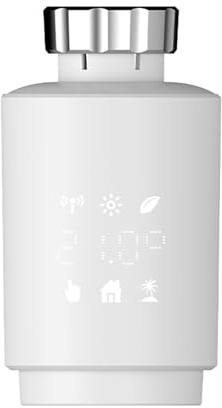 Garosa Termostato de Radiador, Diseño Inteligente Programable, Control por Voz, 5-30 Celsius para el Hogar, Control Remoto, Programación Semanal